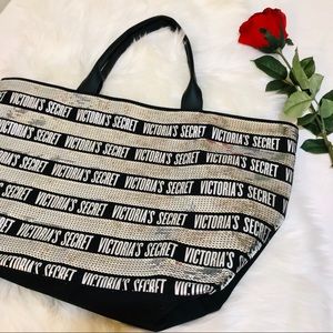 New Victoria Secret Sequined Bag Black Silver